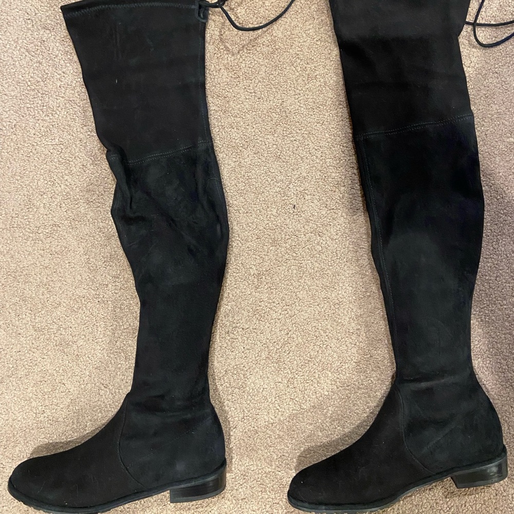 Stuart Weitzman lowland black suede boots